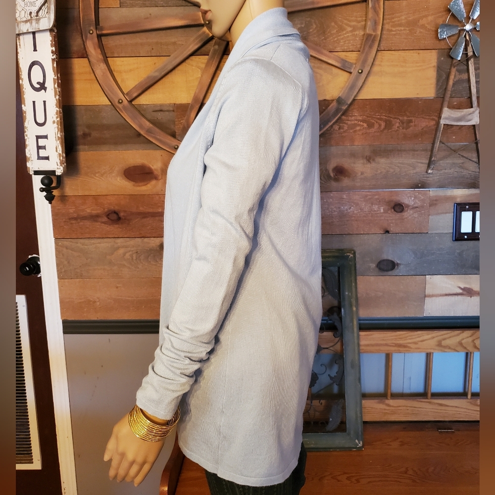 Cyrus Light Blue Knit Open Cardigan Sweater - Picture 4 of 14